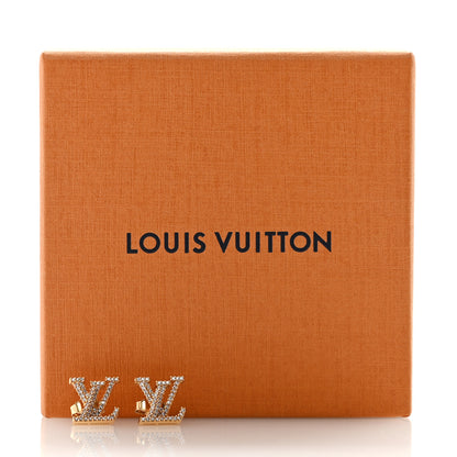 Louis Vuitton Metal Crystal LV Iconic Earrings Gold 6 of 6