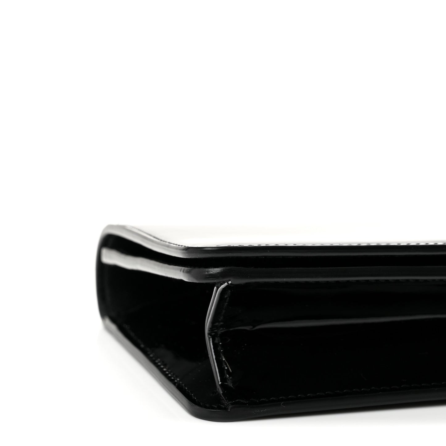 Patent Calfskin Clutch Black