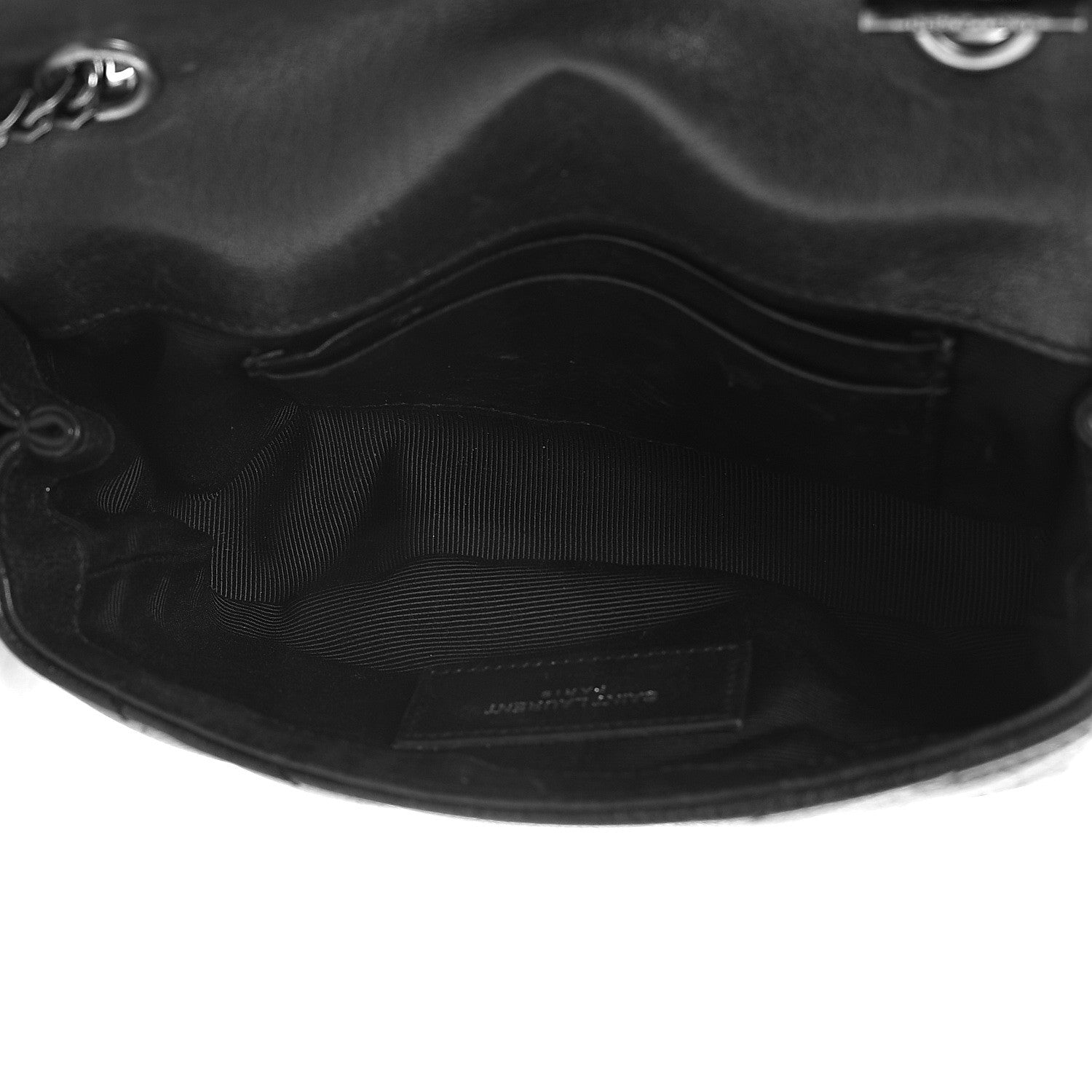 Saint Laurent Sheepskin Matelasse Chevron Monogram Classic Baby Chain Bag Black 5 of 16