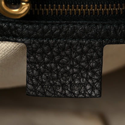 Gucci Pebbled Calfskin Twill Medium Tote Black 6 of 9