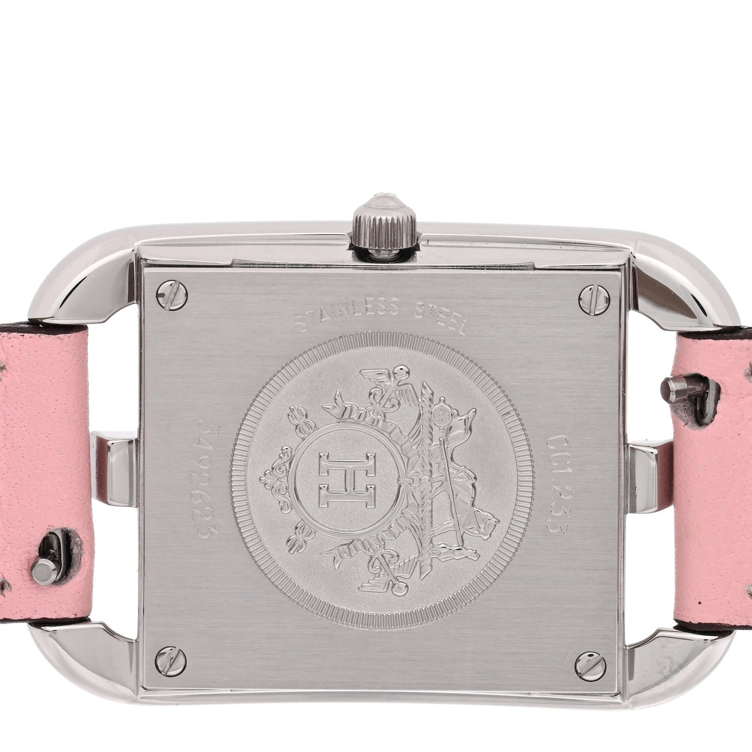 Hermes Stainless Steel Swift Diamond Pink Sapphire Mother of Pearl 23mm Cape Cod Quartz Watch Rose Sakura 4 of 5
