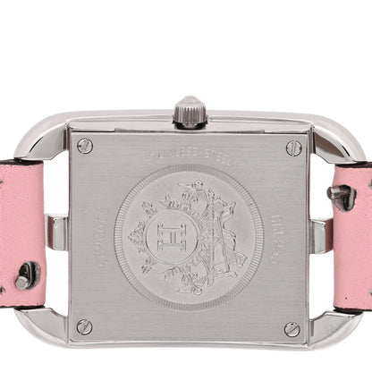 Hermes Stainless Steel Swift Diamond Pink Sapphire Mother of Pearl 23mm Cape Cod Quartz Watch Rose Sakura 4 of 5