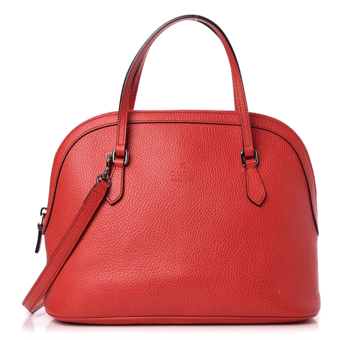 Dollar Calfskin Medium Dome Bag Sporting Red