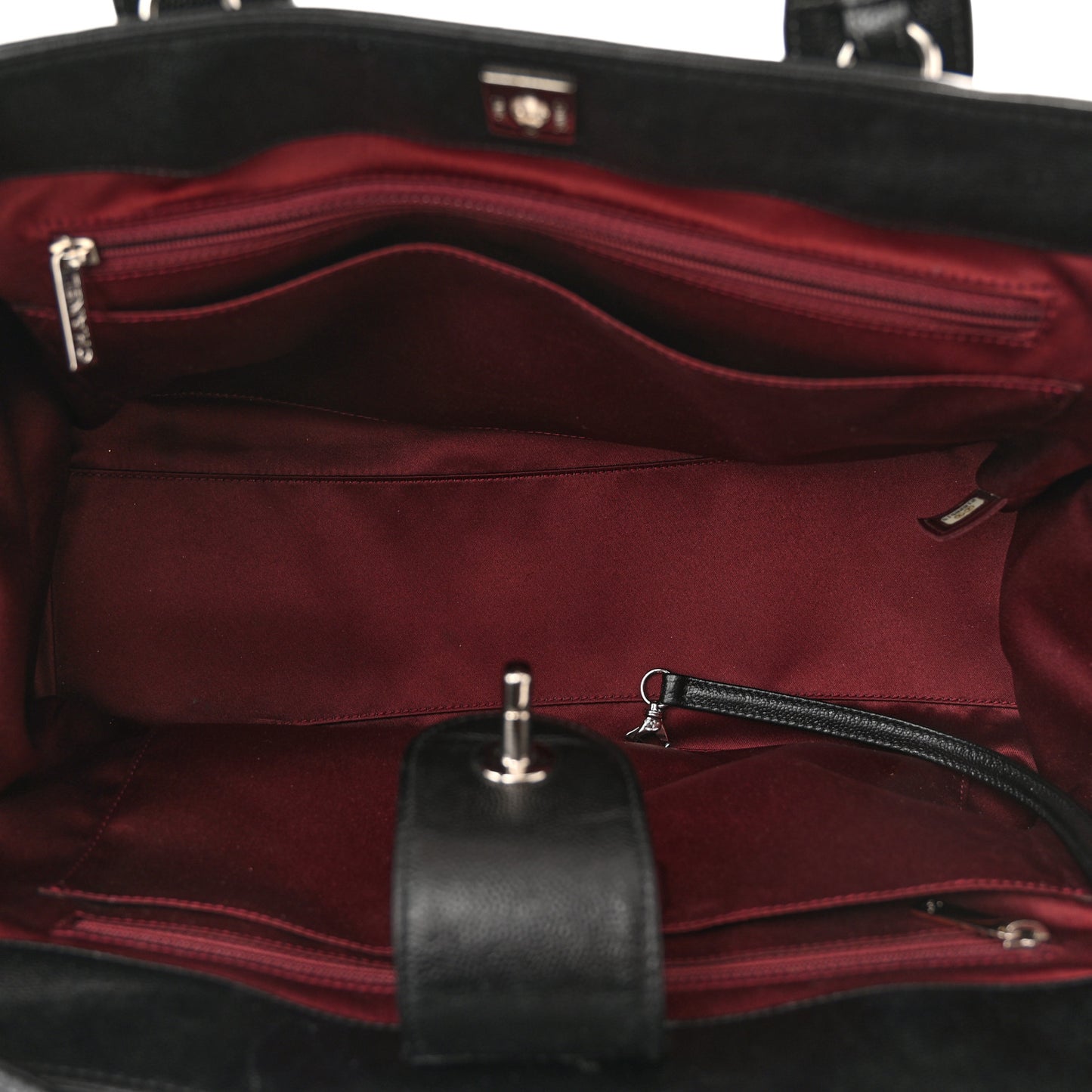 Calfskin Cerf Executive Shopper Tote Black