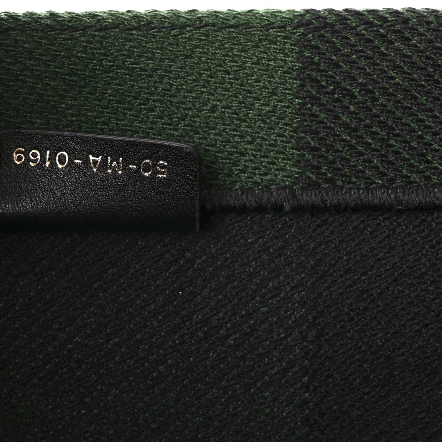 Christian Dior Canvas Embroidered Checkered Book Tote Black Green 7 of 10