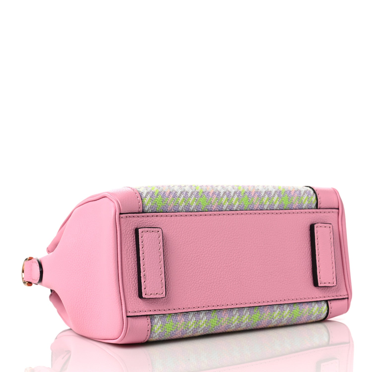 Versace Calfskin Tweed Medusa Small Top Handle Handbag Baby Pink Pineapple 4 of 8