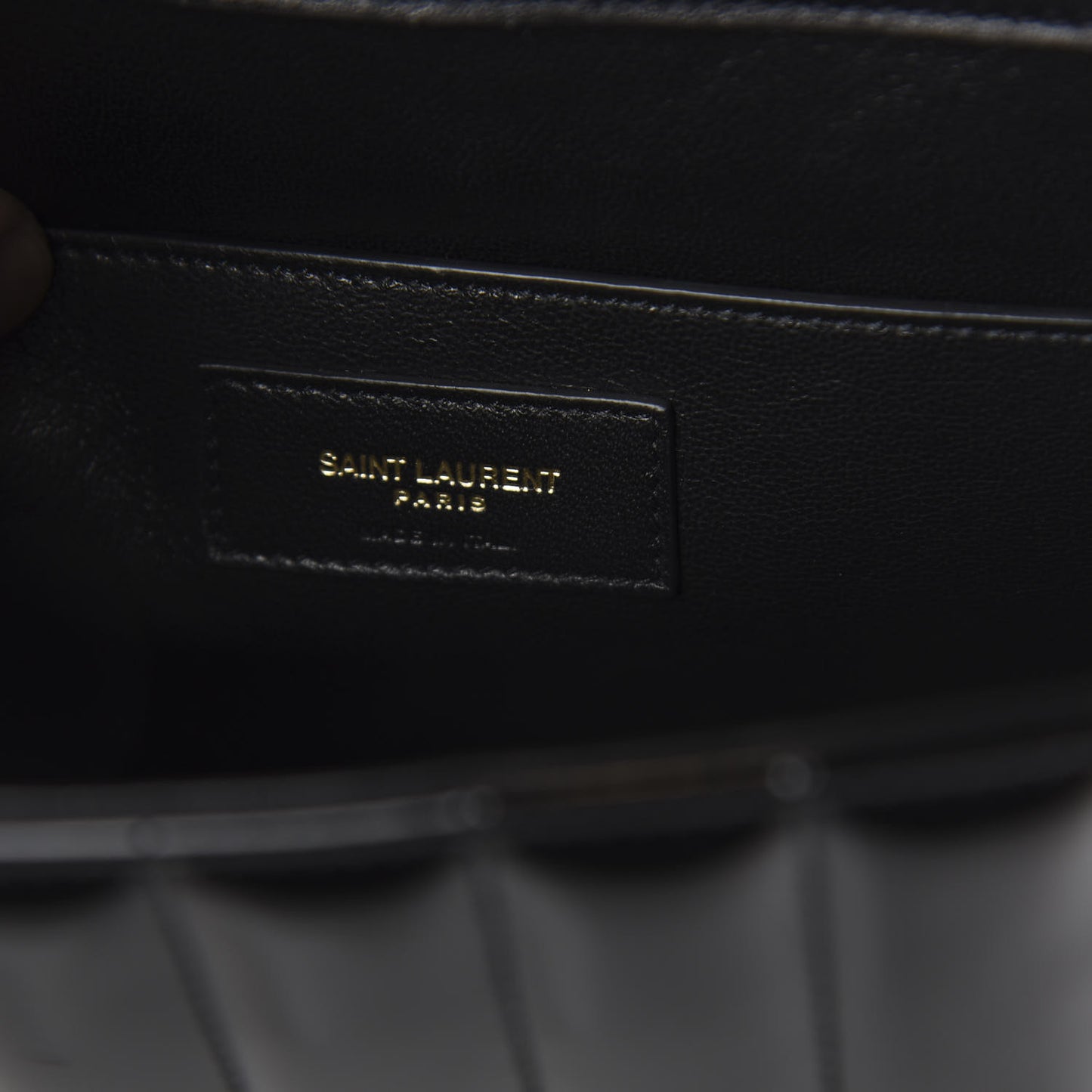 Patent Matelasse Monogram Large Vicky Chain Bag Black