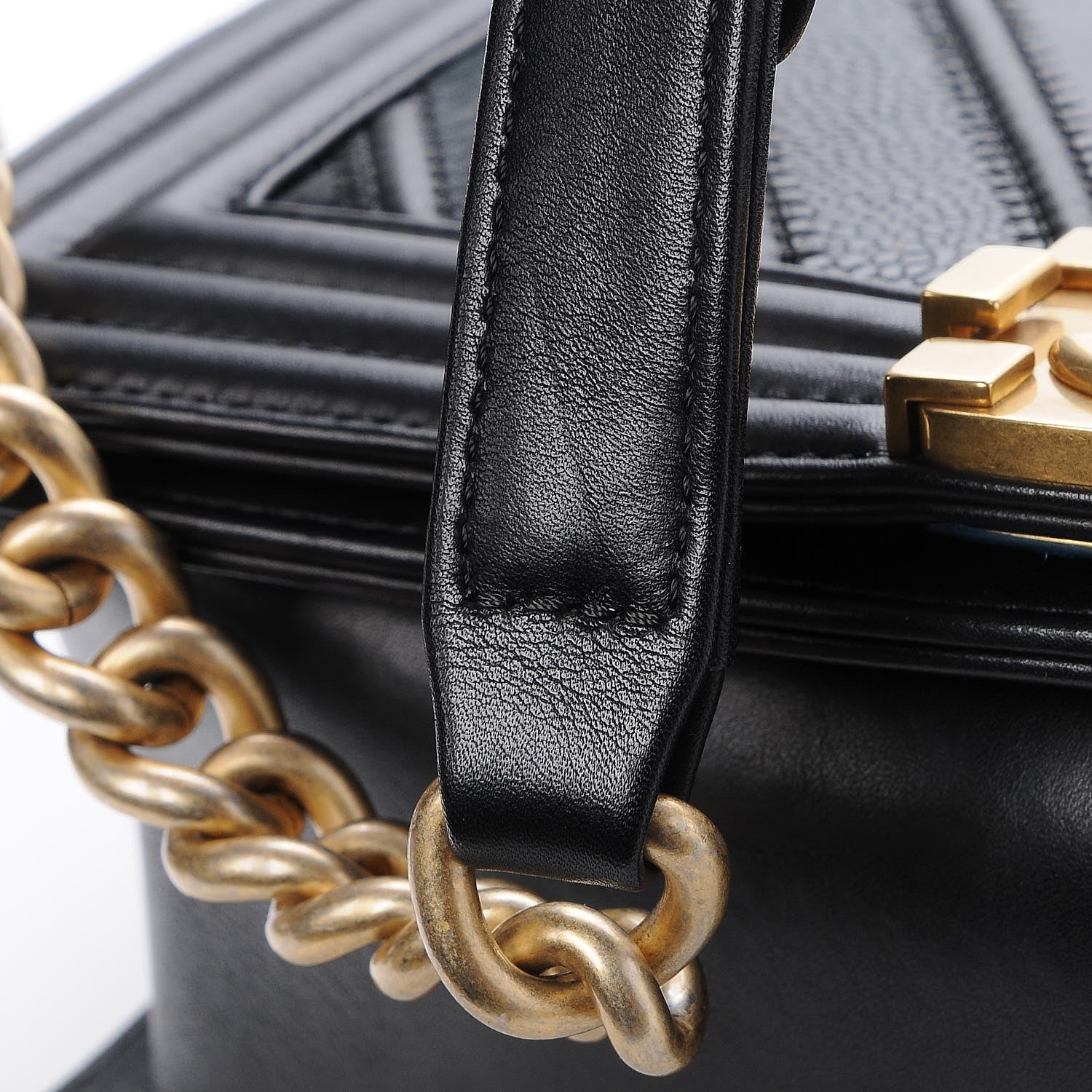 Chanel Caviar Suede Calfskin Chevron Medium Boy Flap Black 12 of 13