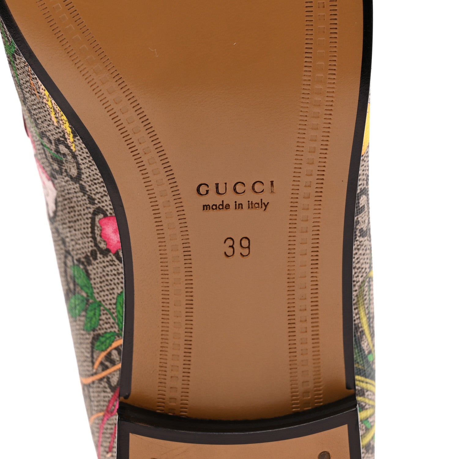 Gucci Canvas GG Monogram Flora Horsebit Womens Jordaan Loafers 39 Beige Ebony Multicolor Rosso 9 of 10