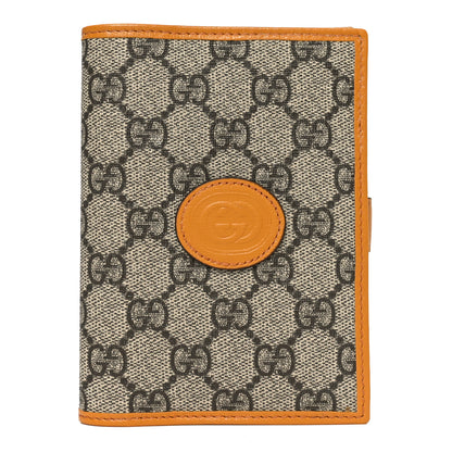 Gucci GG Supreme Monogram Azalea Calfskin Retro Interlocking G Passport Case Beige Yellow 1 of 7