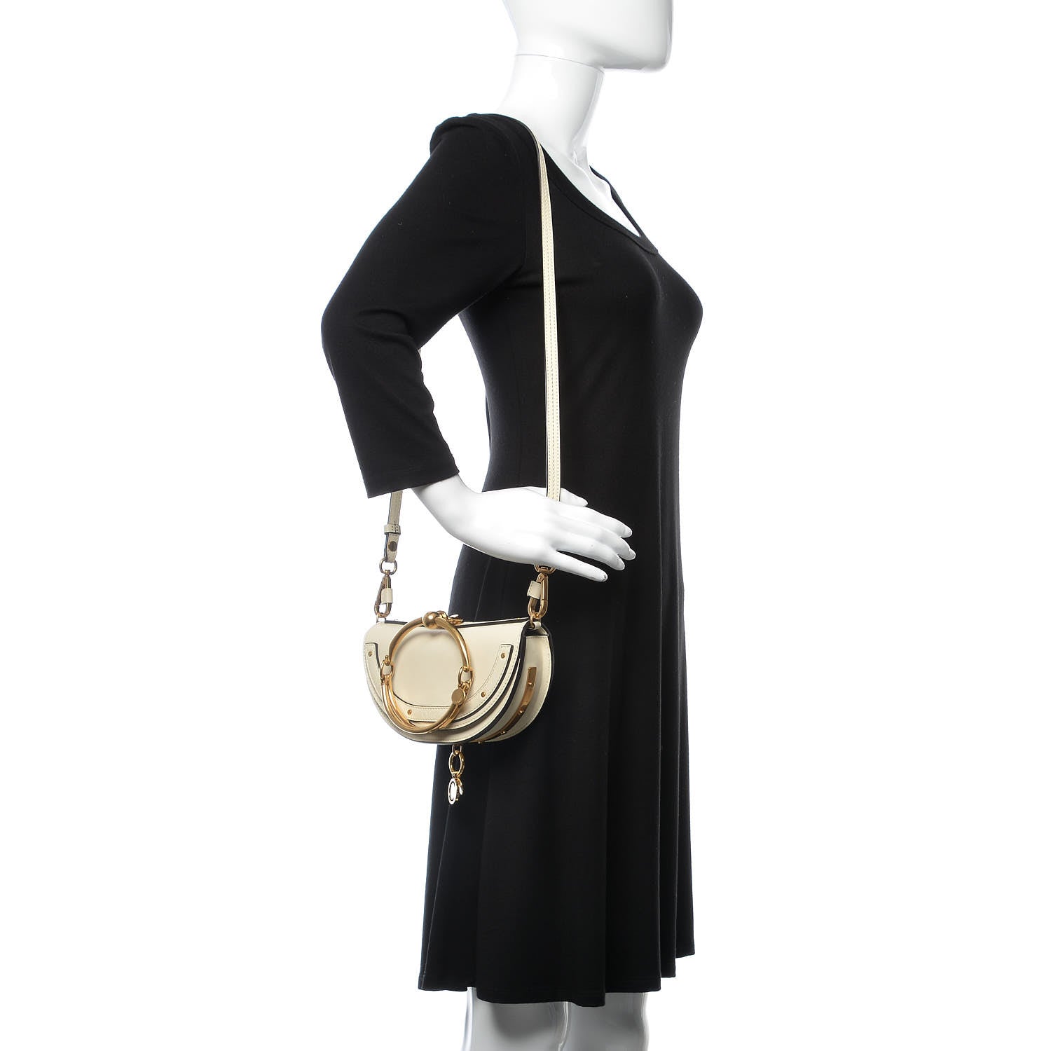Chloe Calfskin Small Nile Bracelet Minaudiere Bag Off White 2 of 8