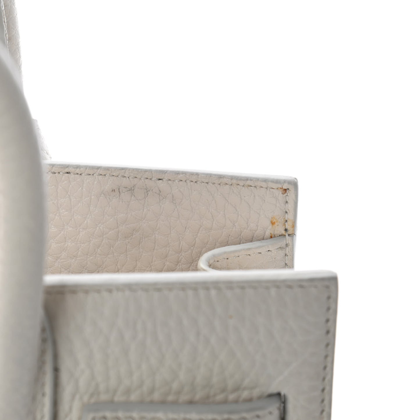 Grained Calfskin Nano Sac de Jour Dove White