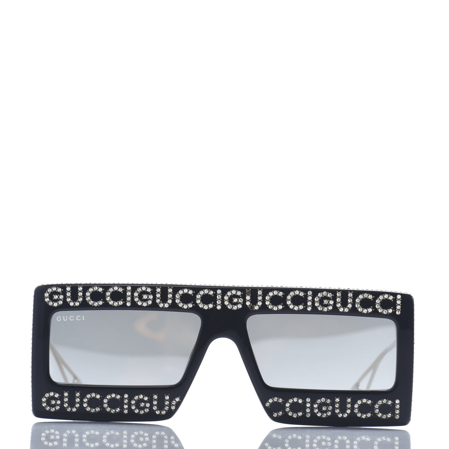 Gucci Acetate Crystal Mask-Frame Sunglasses GG0431S Black 2 of 8