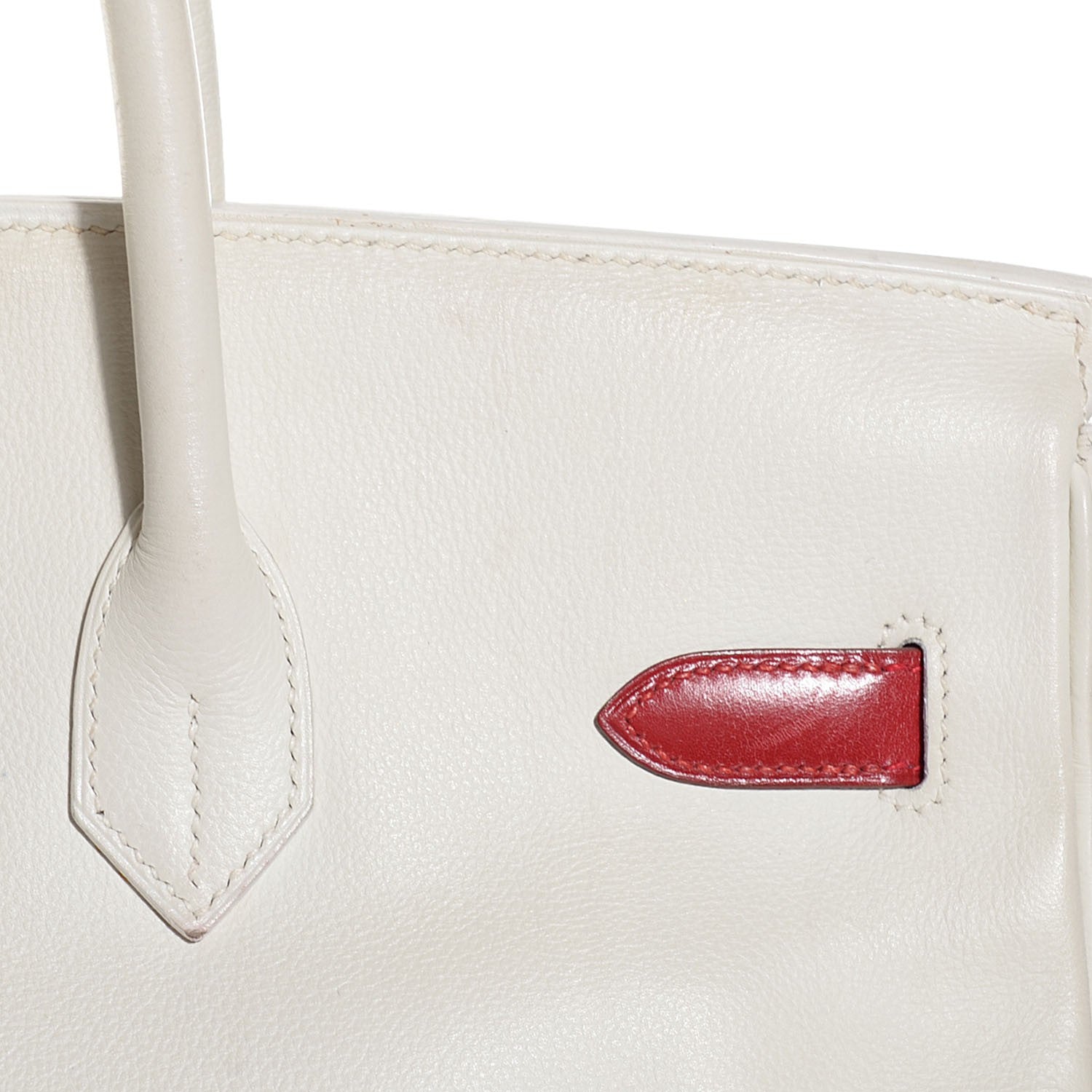 Hermes Swift Bi-Color Birkin 35 Blanc Rouge Vif 12 of 24