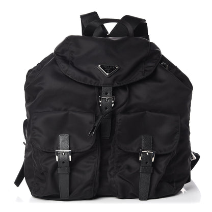 Prada Tessuto Nylon Saffiano Medium Backpack Black 1 of 12