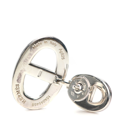Hermes Sterling Silver GM Chaine D'Ancre 24 Earrings 3 of 5