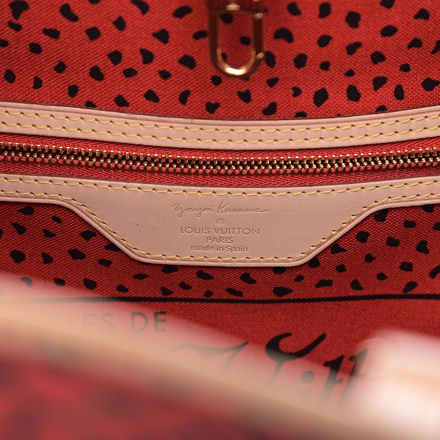 Monogram Kusama Waves Neverfull MM Red