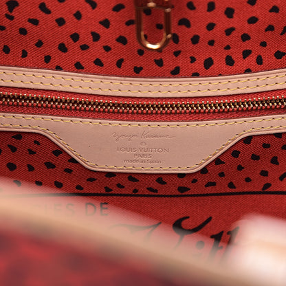 Louis Vuitton Monogram Kusama Waves Neverfull MM Red 6 of 11