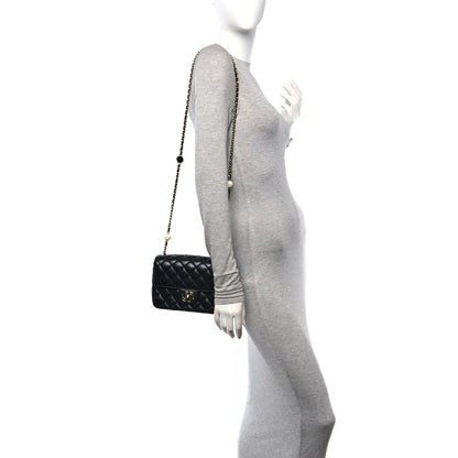 Chanel Lambskin Resin Quilted Mini Heart Square Flap Black 3 of 11