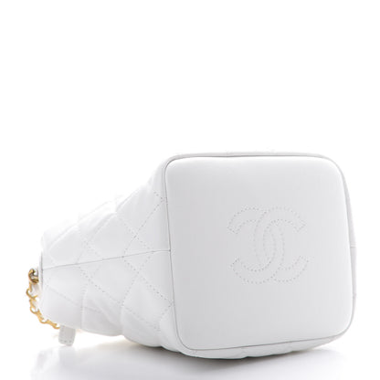 Chanel Lambskin Quilted Small Hobo White 3 of 11