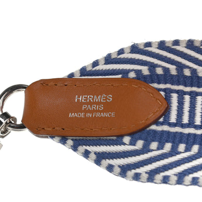 Hermes Toile Swift 50mm Sangle Cavale Shoulder Strap Ecru Bleu Brighton Gold 3 of 5