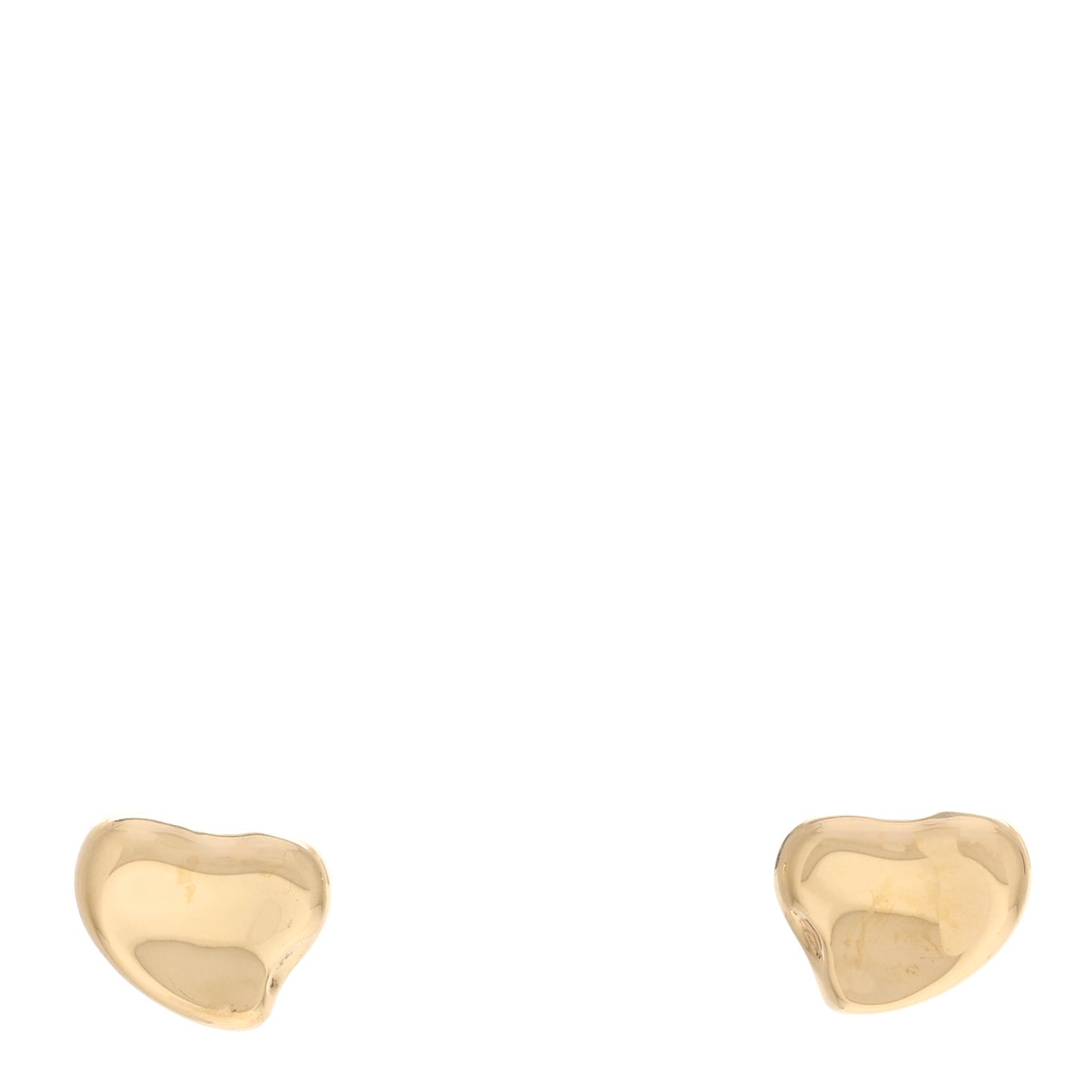 18K Yellow Gold 10mm Elsa Peretti Full Heart Earrings
