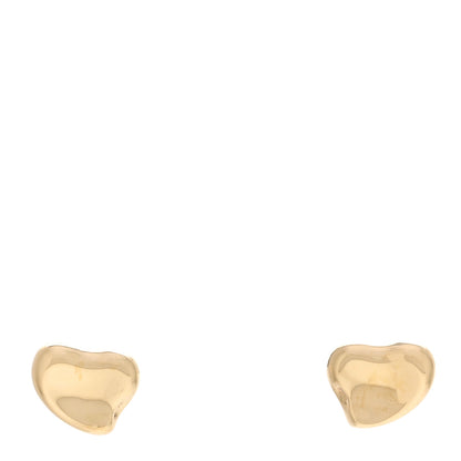 Tiffany 18K Yellow Gold 10mm Elsa Peretti Full Heart Earrings 1 of 4