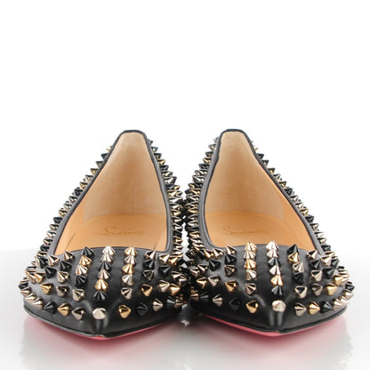 Christian Louboutin Nappa Pigalle Spikes Flats 40.5 Black 2 of 7