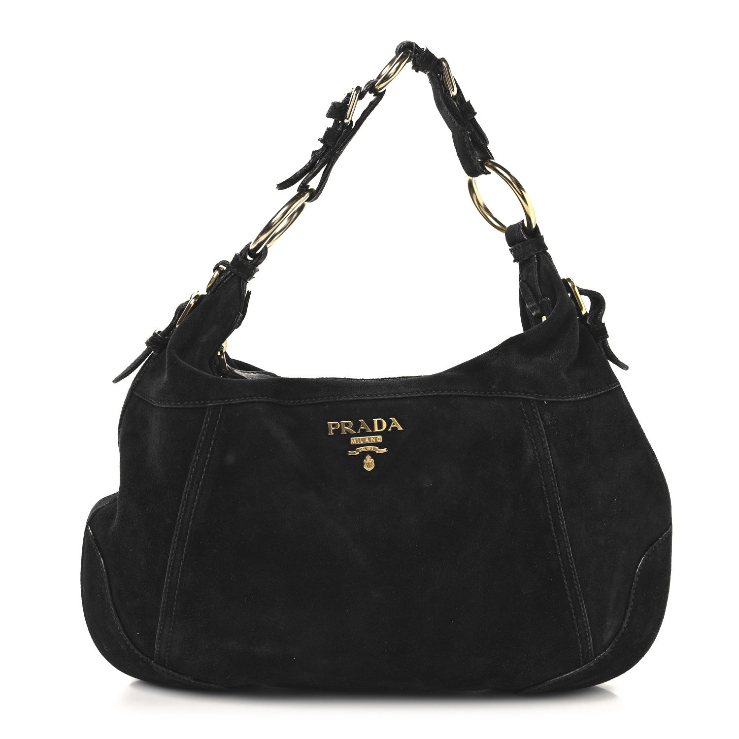 Prada Scamosciato Suede Hobo Black 1 of 9
