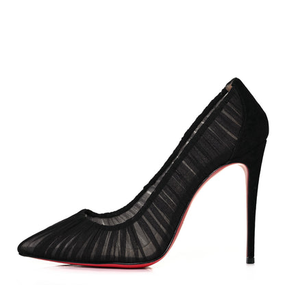 Christian Louboutin Tulle Suede Follies Draperia 100 Pumps 36.5 Black 1 of 7
