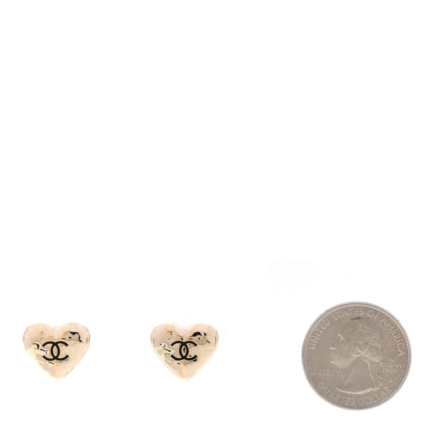 CC Heart Earrings Gold