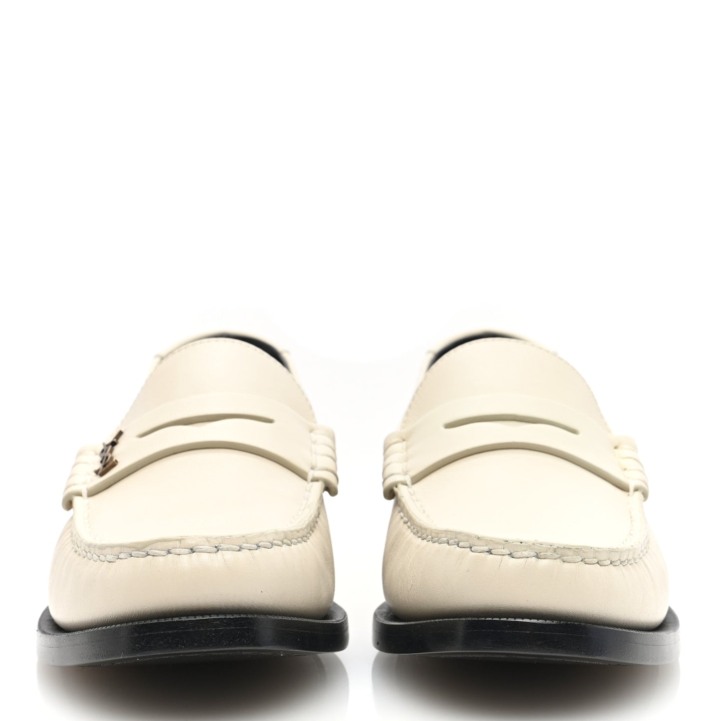 Calfskin Penny Loafers 38 Pearl