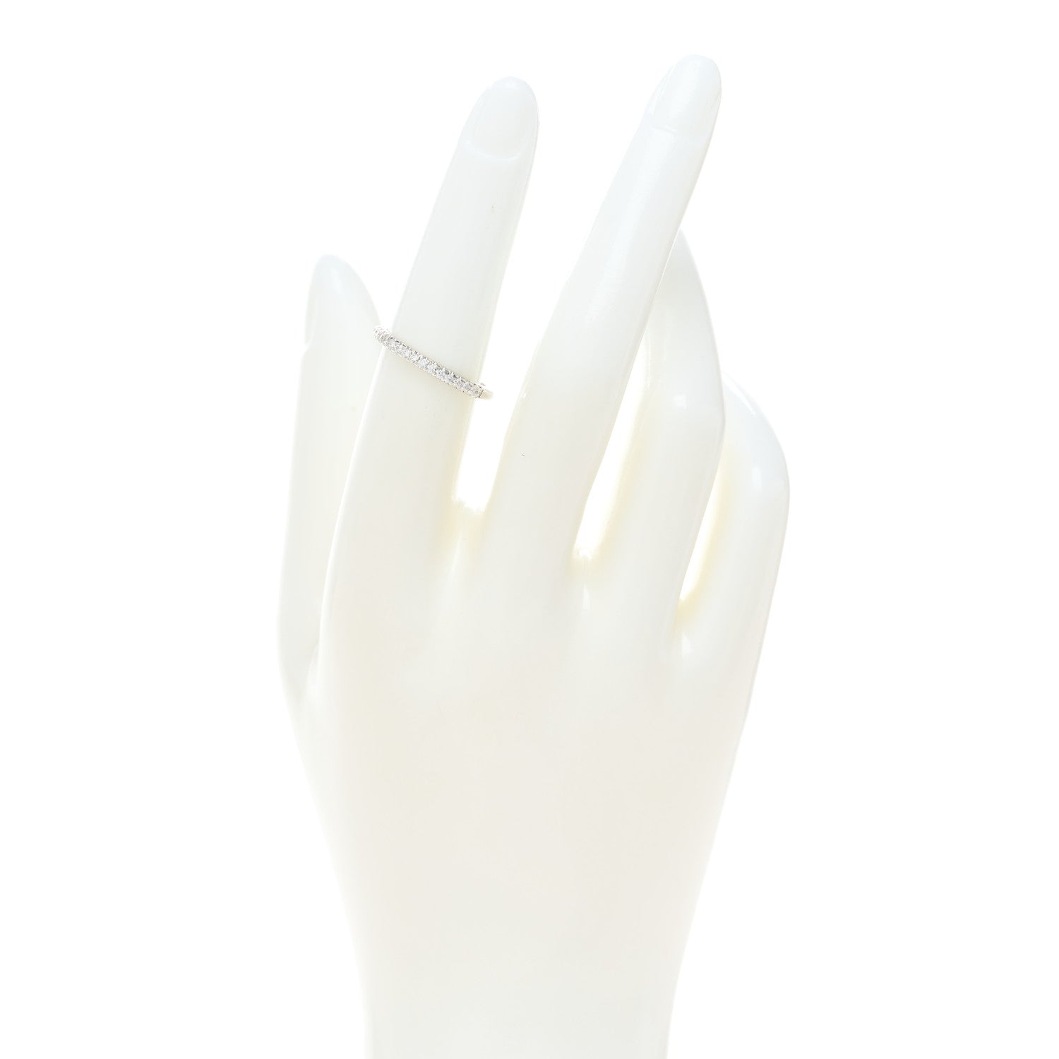 Tiffany Platinum Diamond .17ctw Soleste Half Circle Band Ring 51 5.75 2 of 4