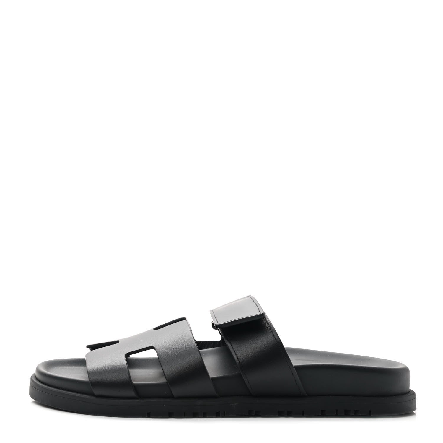 Hermes Calfskin Womens Chypre Sandals 36 Black 1 of 8
