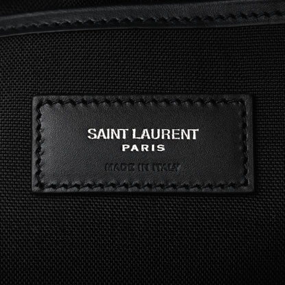 Saint Laurent Canvas Palm Tree Print City Backpack Black White 6 of 9