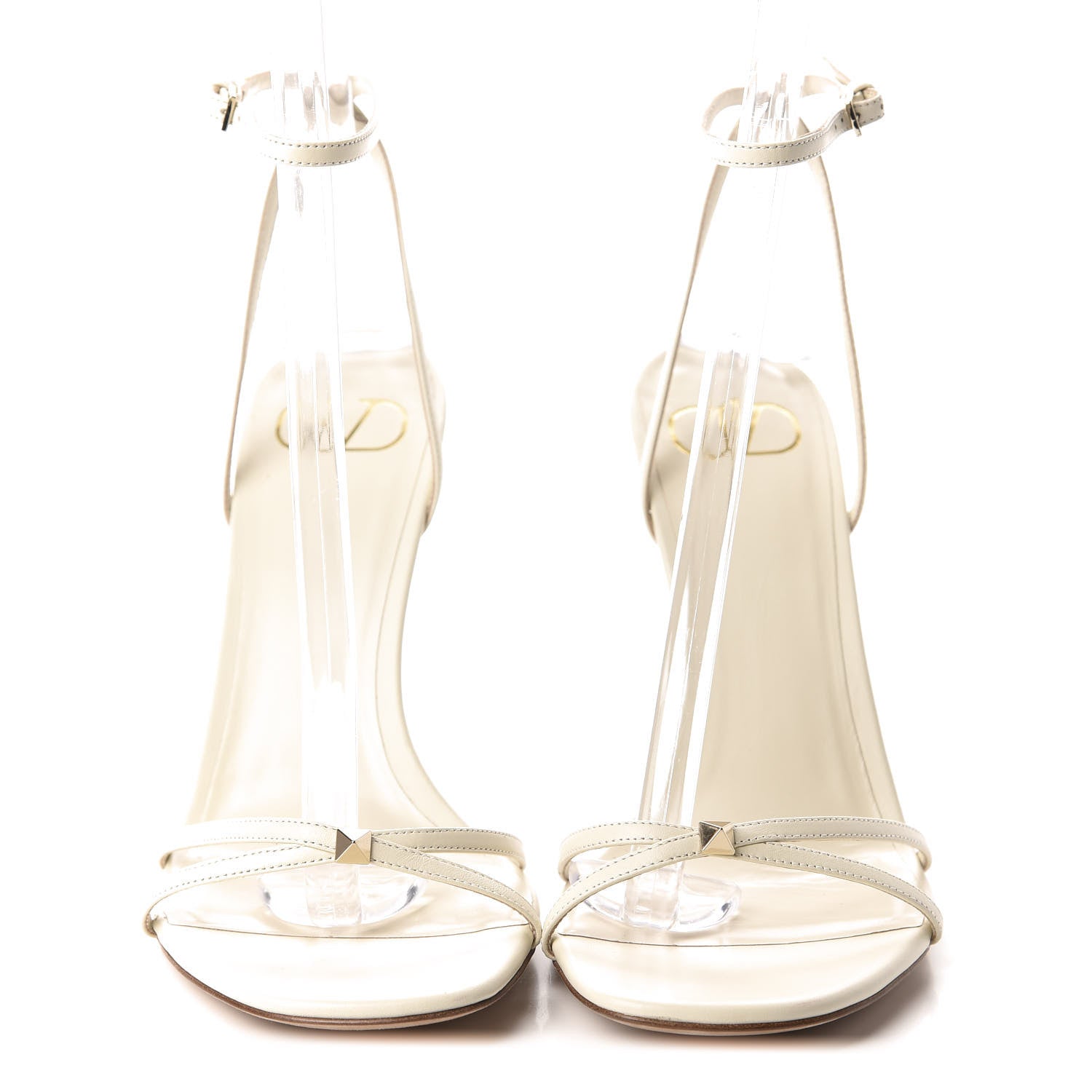 Valentino Garavani Calfskin Strappy Ankle Strap Sandals 39 White 2 of 11