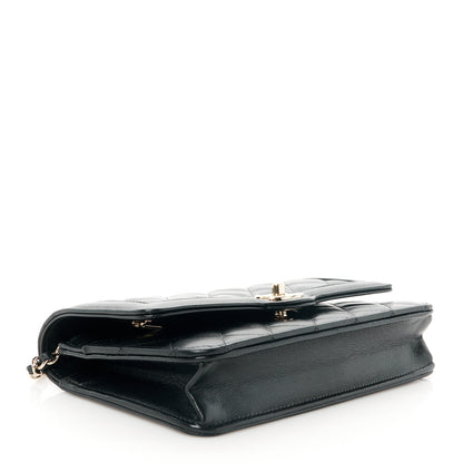 Chanel Lambskin Quilted CC Wallet On Chain WOC Black 4 of 13