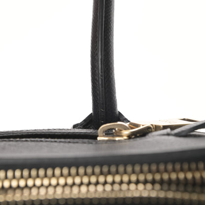 Prada Saffiano City Calfskin Bi-Color Tote Bluette Black 18 of 19