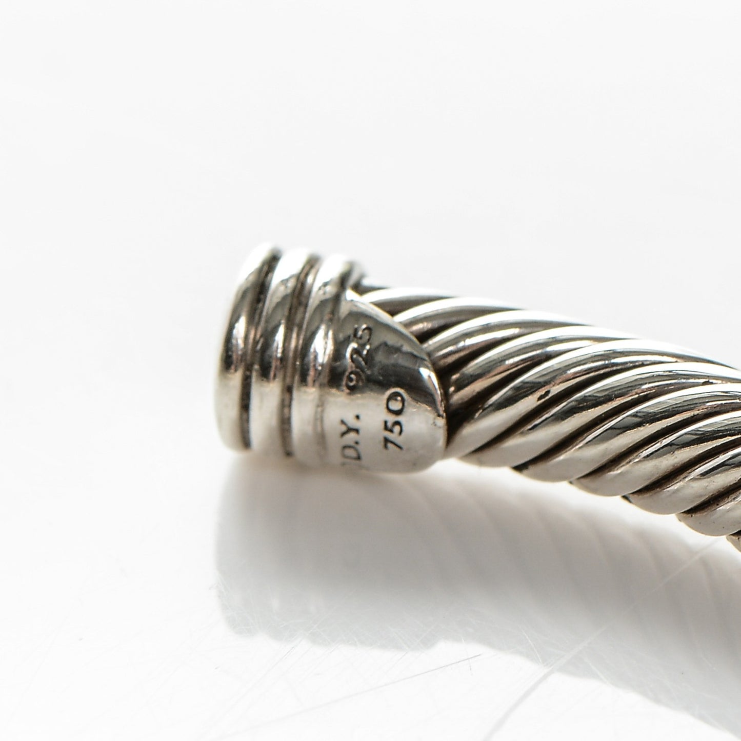 Sterling Silver 18K Yellow Gold 4mm X Station Cable Bracelet