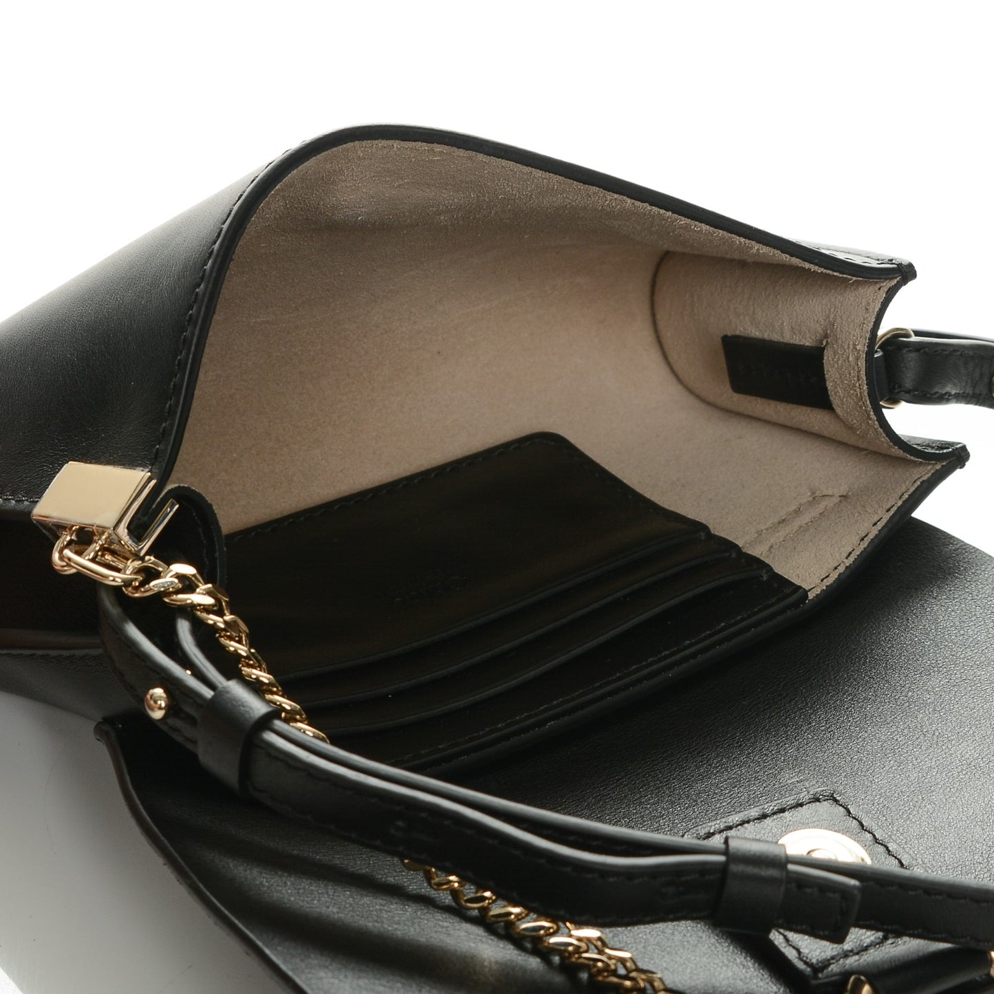 Suede Calfskin Mini Faye Shoulder Bag Black