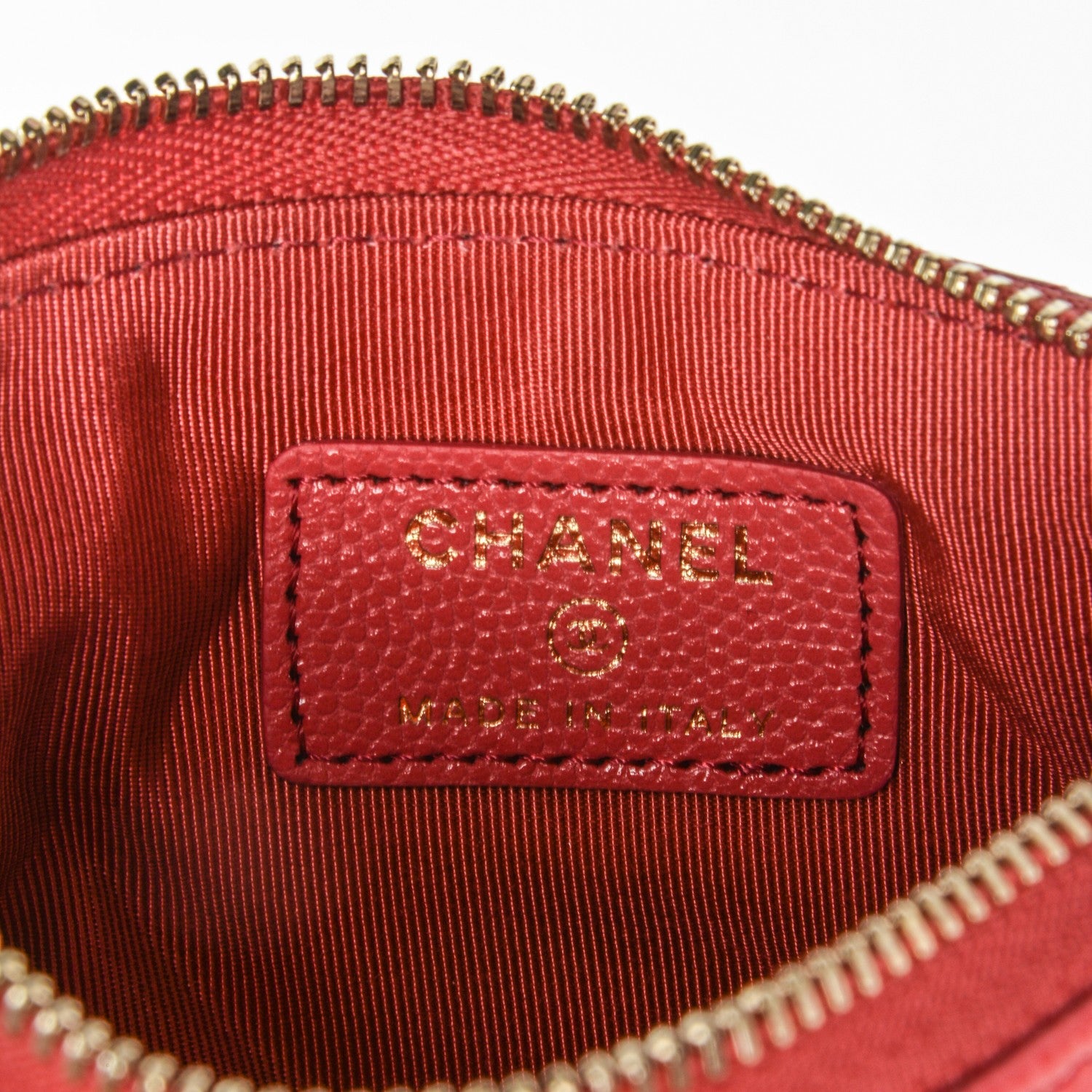 Chanel Caviar Quilted Small Cosmetic Case Dark Pink 6 of 7