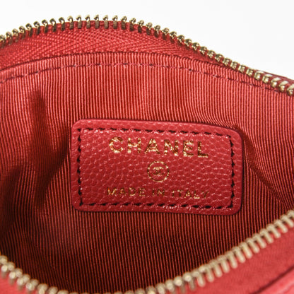 Chanel Caviar Quilted Small Cosmetic Case Dark Pink 6 of 7