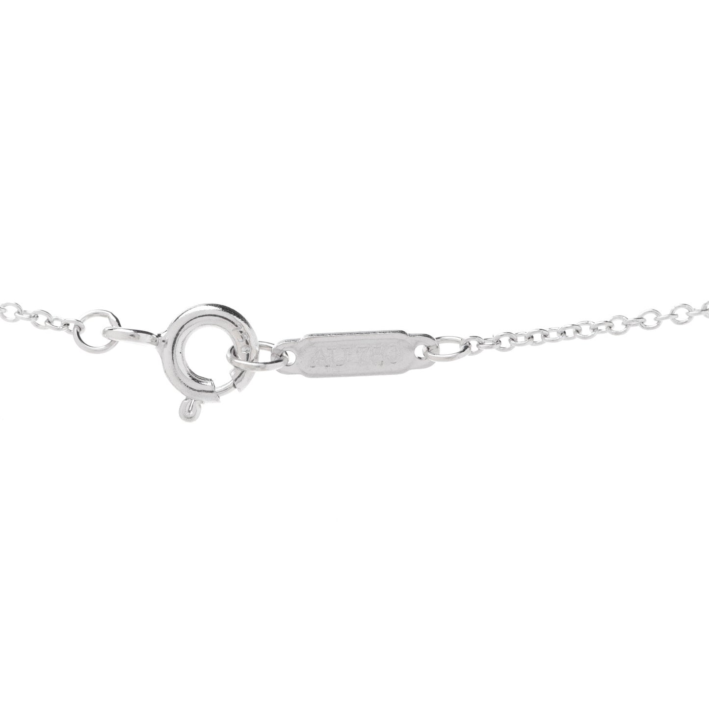 18K White Rose Gold Diamond Double Interlocking Circles Pendant Necklace
