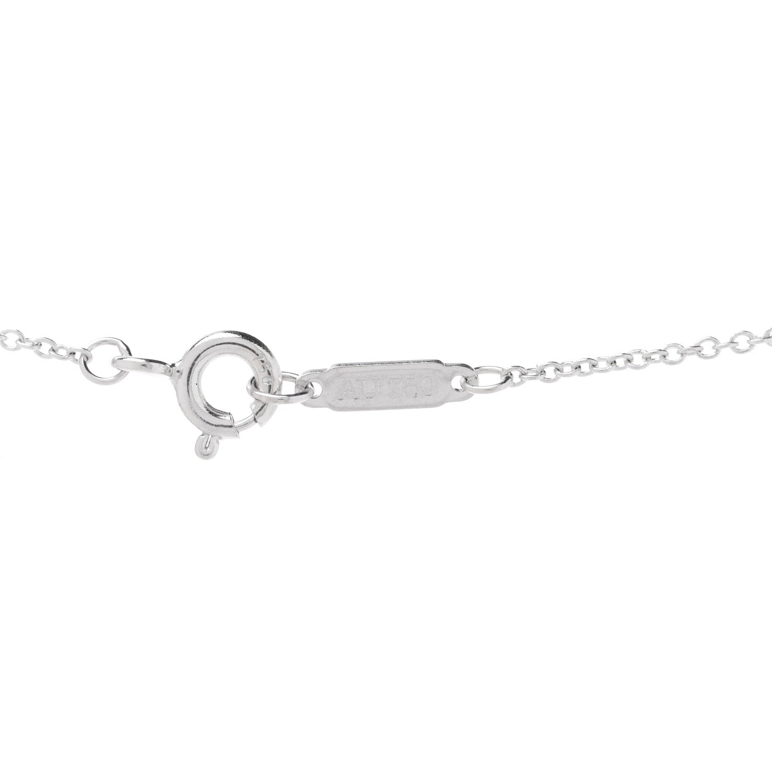 Tiffany 18K White Rose Gold Diamond Double Interlocking Circles Pendant Necklace 6 of 7