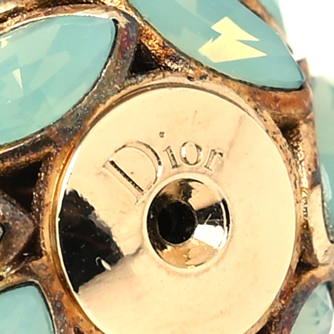 Christian Dior Metal Crystal Mise En Dior Tribal Earrings Green 4 of 4