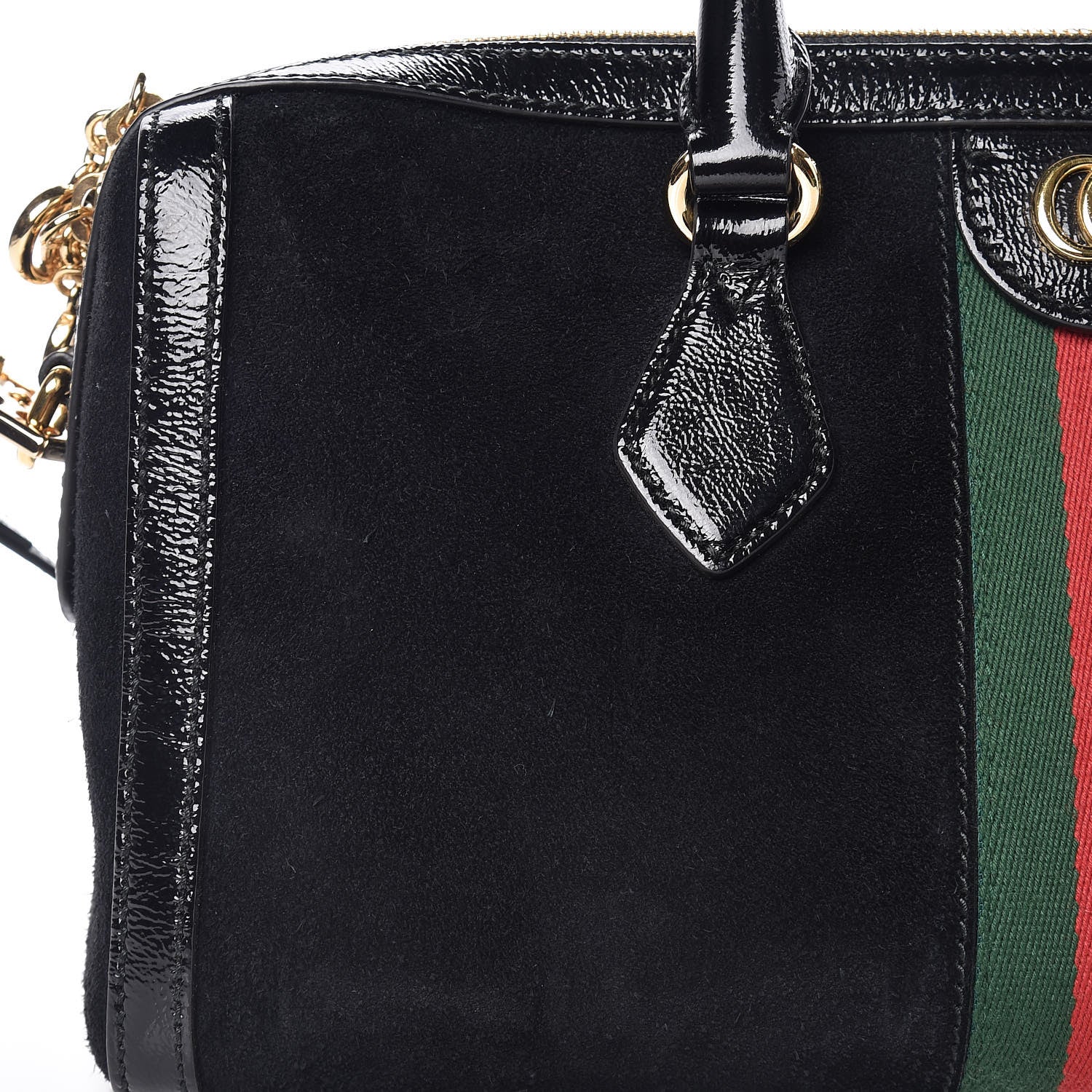 Gucci Suede Patent GG Web Medium Ophidia Boston Black 10 of 11