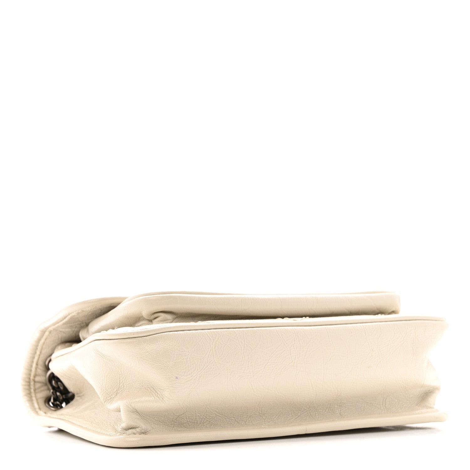 Saint Laurent Crinkled Calfskin Matelasse Monogram Baby Niki Chain Satchel Crema Soft 4 of 13