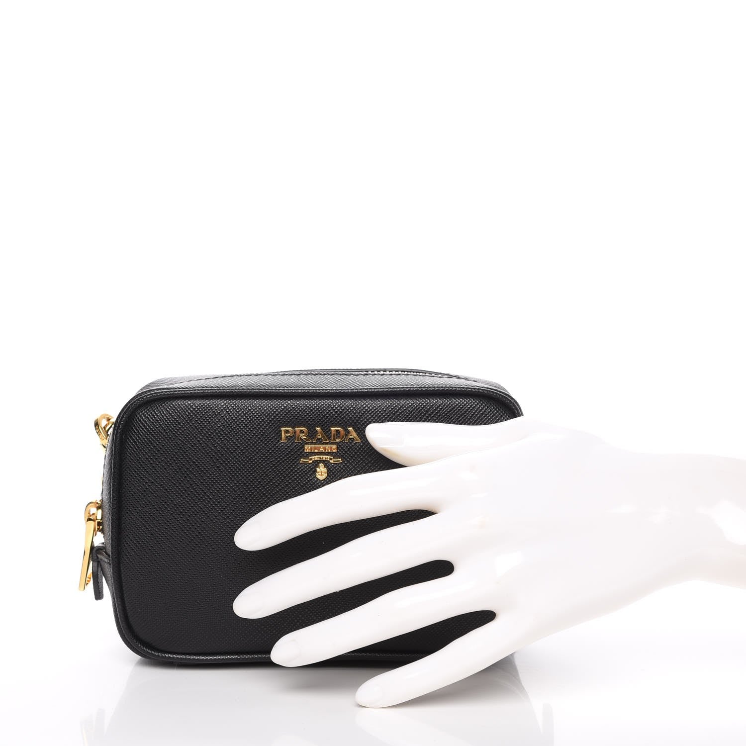 Prada Saffiano Mini Camera Crossbody Bag Nero Black 3 of 10