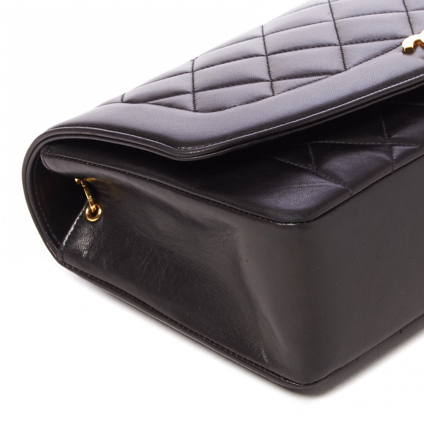 Lambskin Quilted Medium Single Flap Black