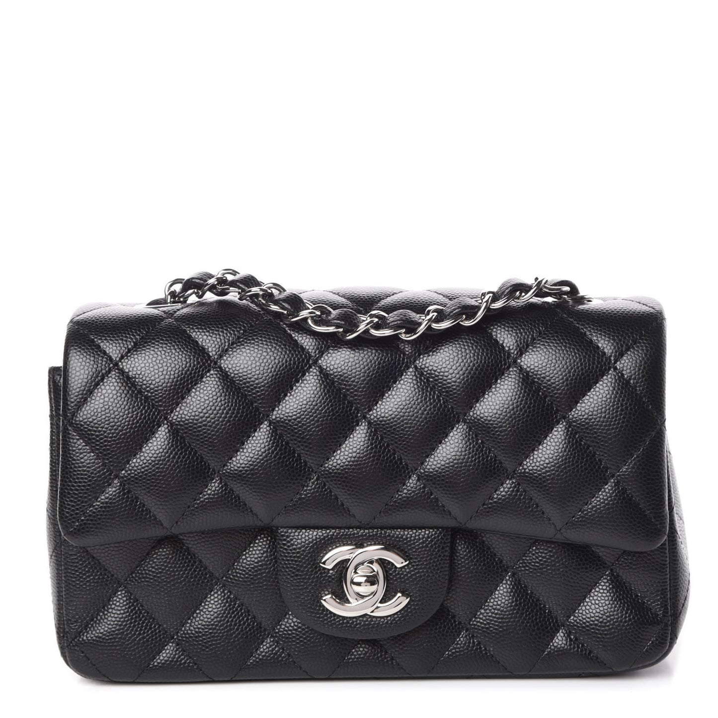 Caviar Quilted Mini Rectangular Flap Black